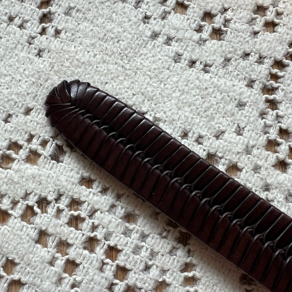 Rene holds Zegna Lamb Leather Braided Men’s Belt - Picture 7 of 8